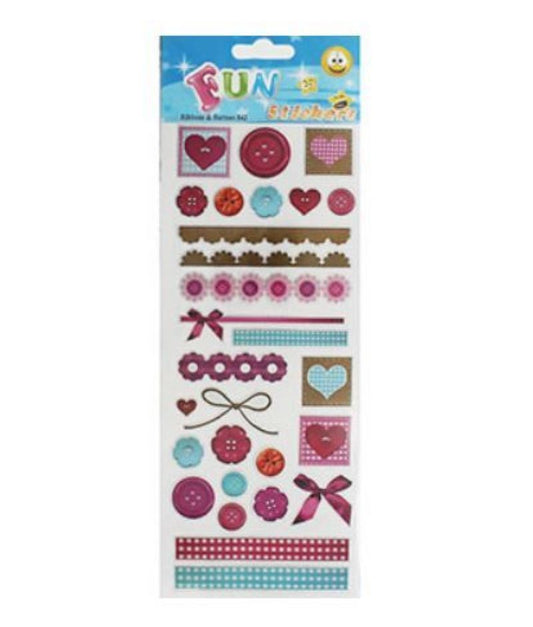 Ribbons and Buttons Fun Stickers