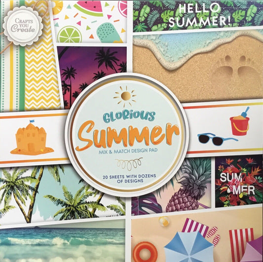 Glorious Summer Mix and Match 20 page Design Pad for Paper Craft - 30cm x 30cm