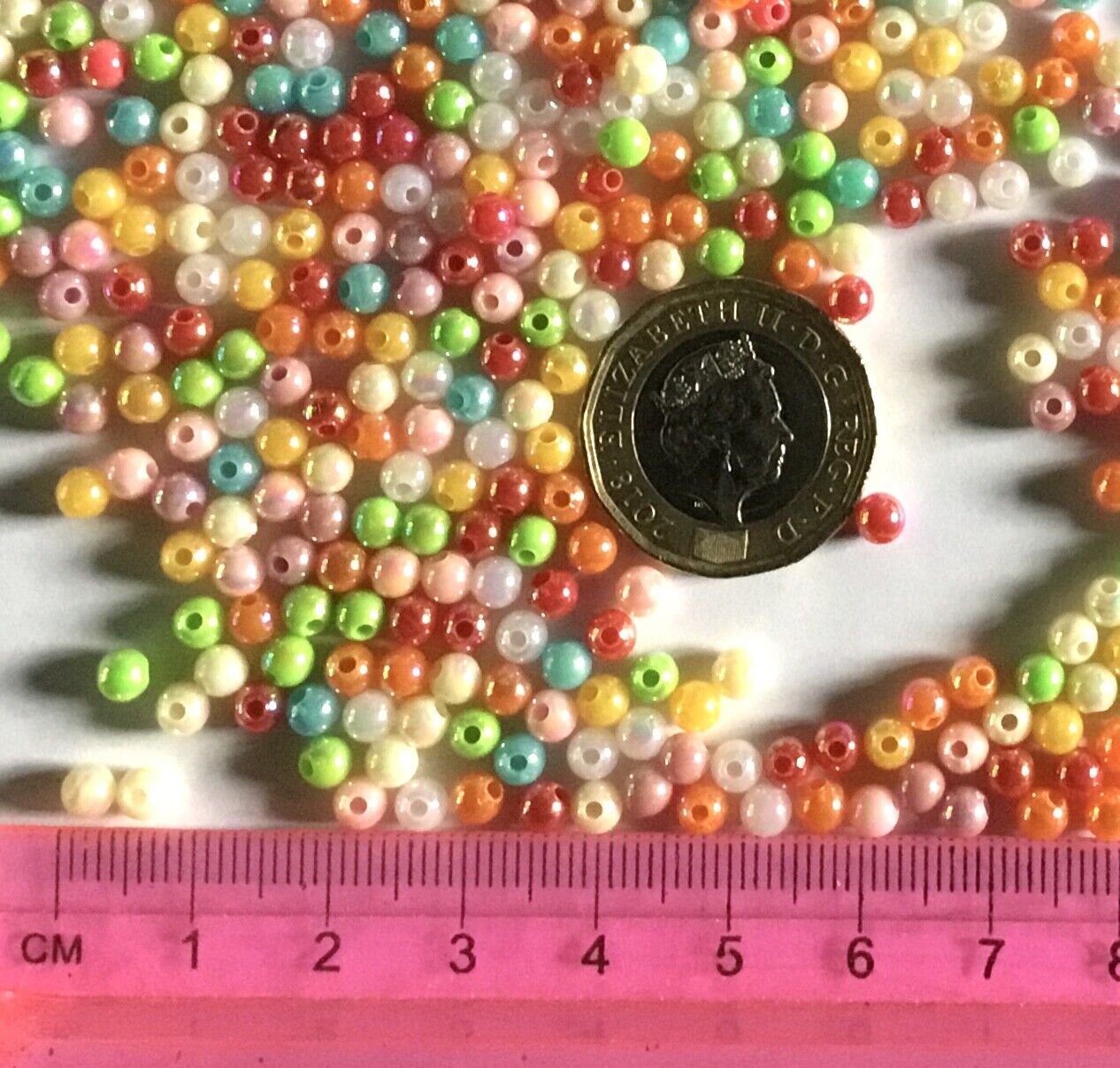 1000x AB Multicolour 4mm Acrylic Beads for Jewellery Crafting