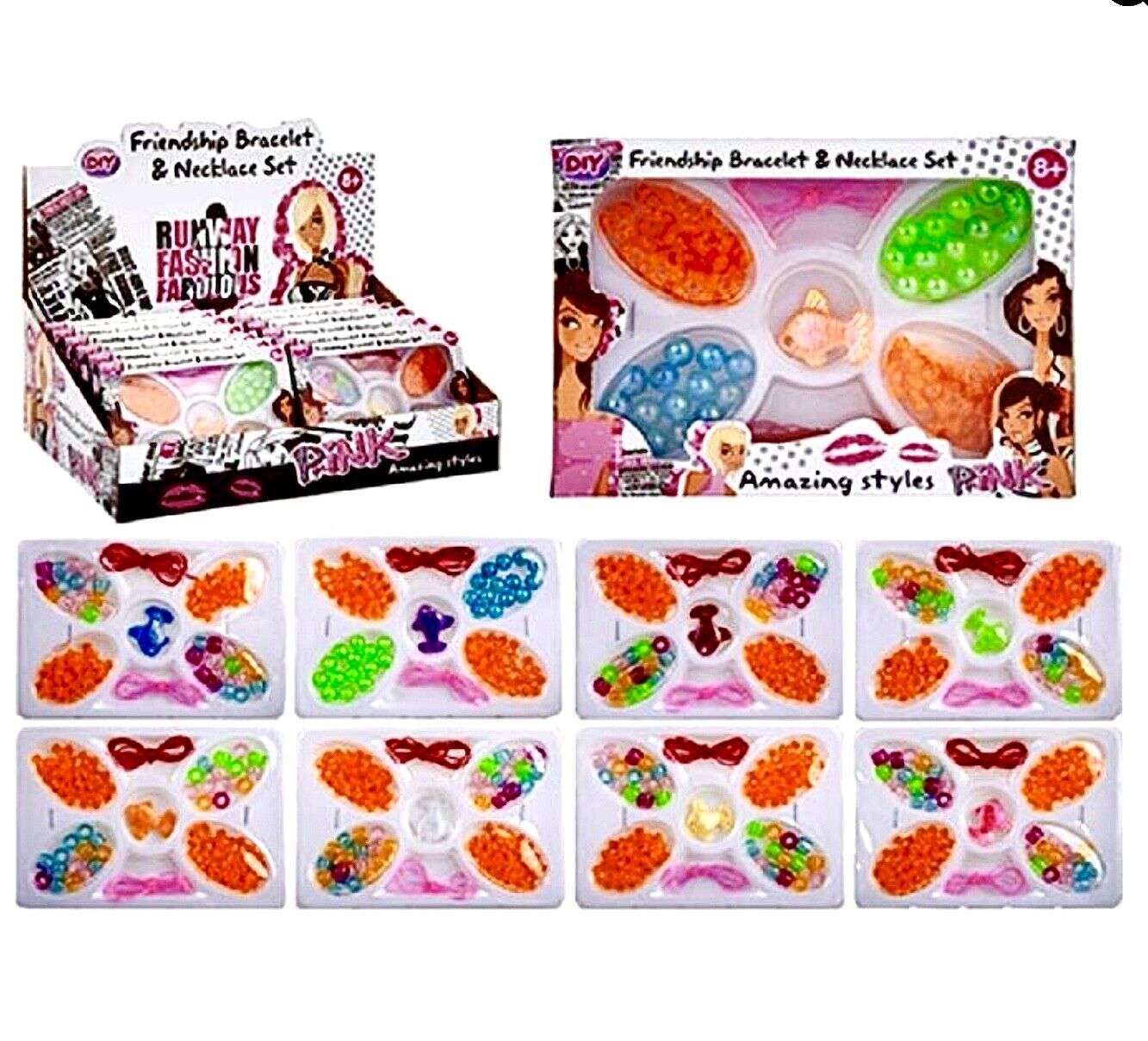 2x My Friendship Bracelet & Necklace Set Assorted Bead DIY Kit