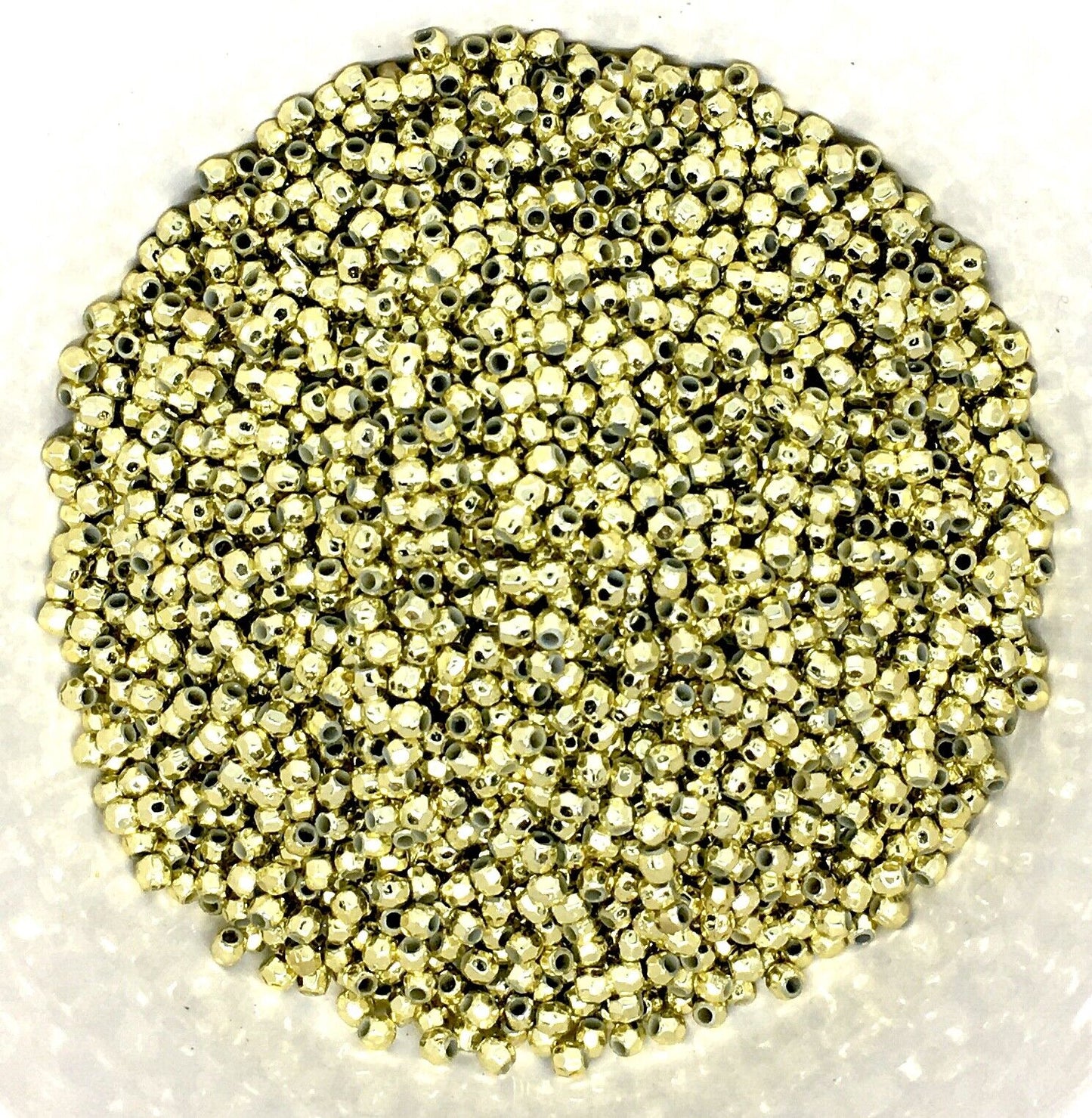 500x Golden Faceted Hexagon 3mm Acrylic Spacer Beads