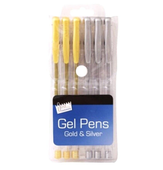 6x Gold and Silver Gel Pens