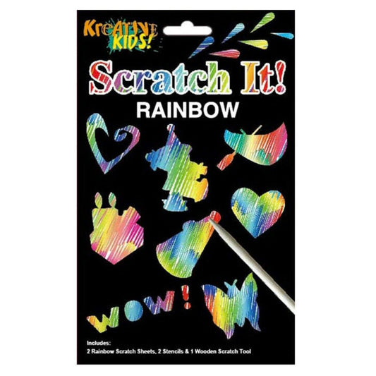 Kreative Kids Scratch It 2x Mini Rainbow Magic Sheets with 2x Stencils