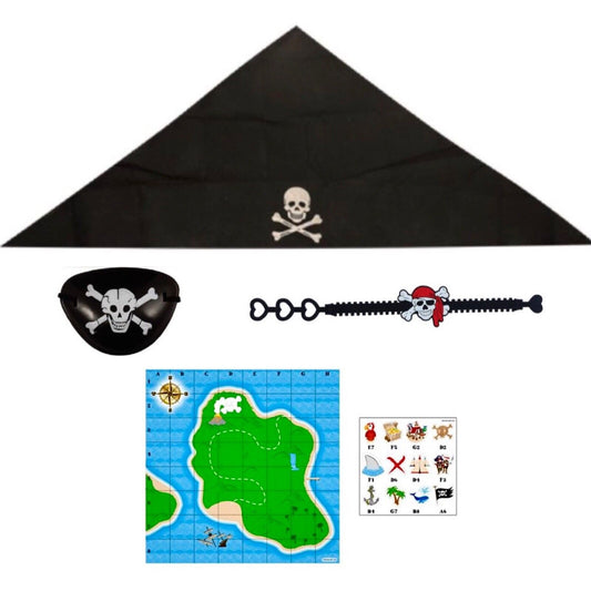 5x Pc Set of Pirate Bandana Eyepiece Bracelet Costume and Accessory Kit