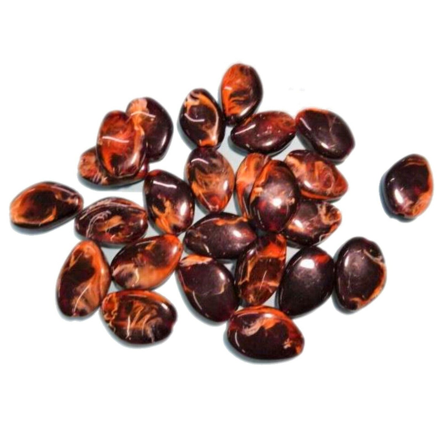 12pcs Large Brown Pebble Like 25mm x 40mm Acrylic Beads