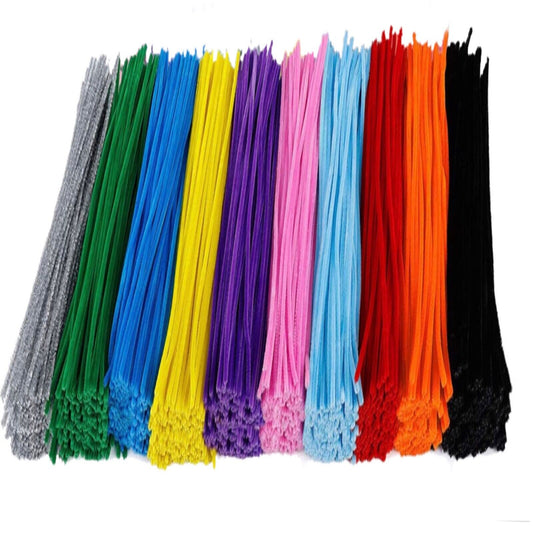 50x Multi Coloured Chenille 30cm Pipe Cleaner for Crafts