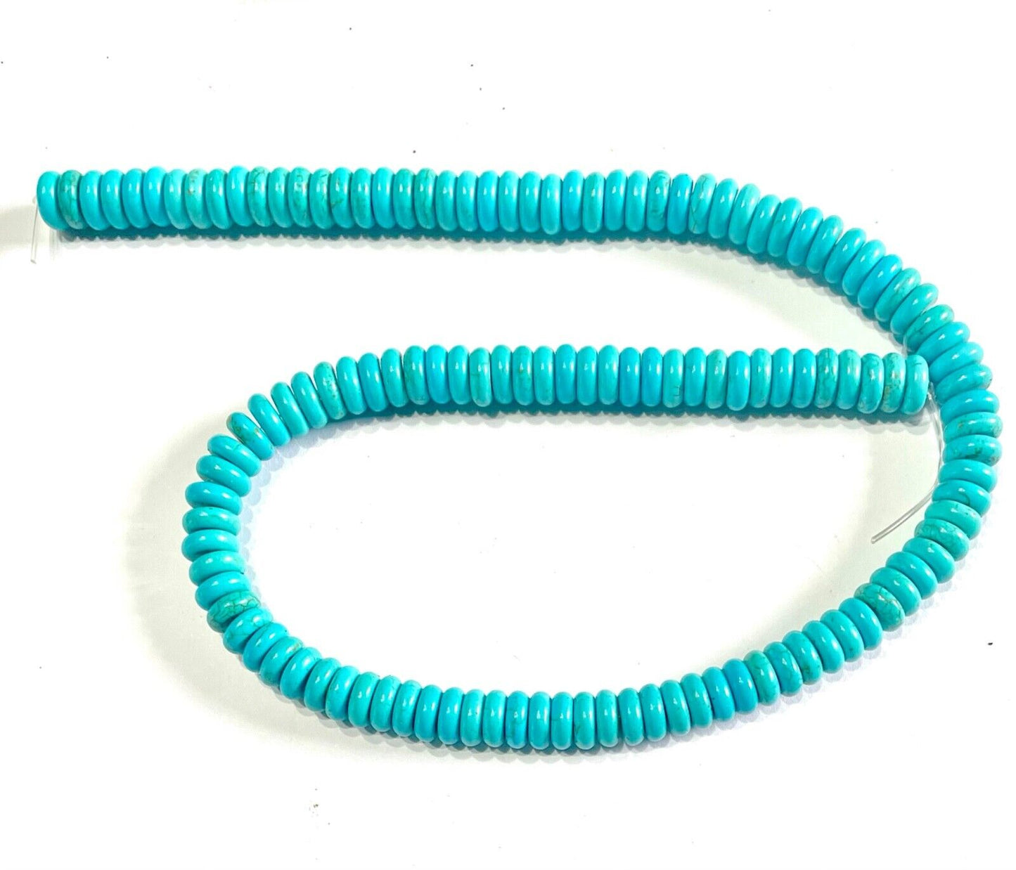 1 strand Rondelle Howlite Turquoise 6mm x 2.5mm Beads (135+ pcs)