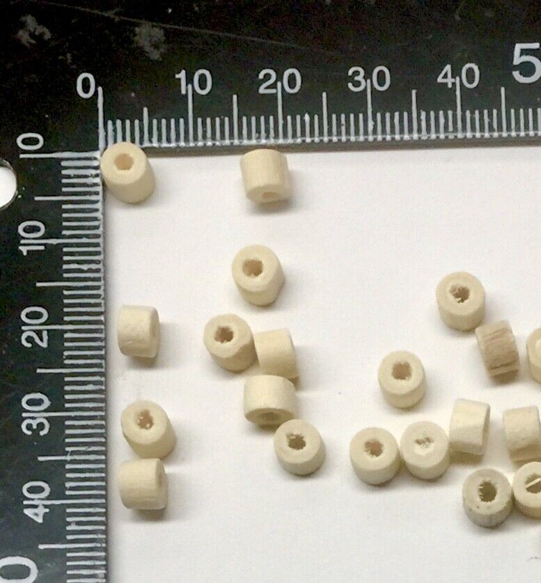 250pcs Undyed Natural Mocassin 5x4mm Tubular Wood Beads