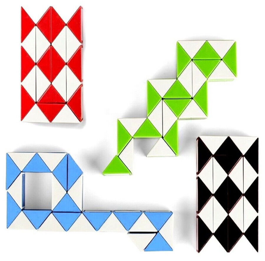 4x Mini Snake Magic Cube Puzzle Toy Stocking Fillers Party Favours