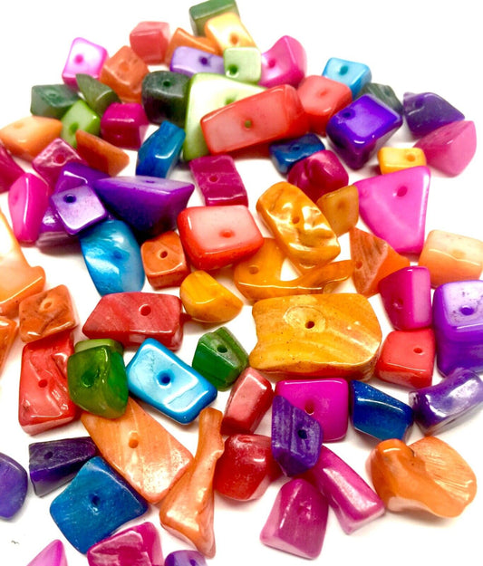 50x Mix Colour Mix Large Chips MOP Shell Beads for Crafting and Jewellery