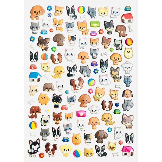 Cute Puppies and Kittens 3D Stickers