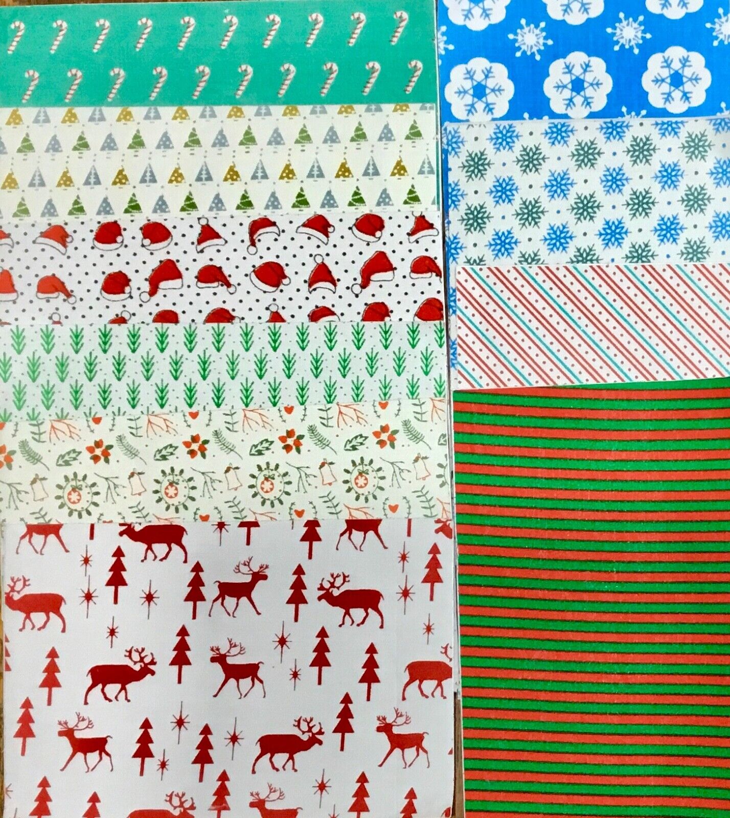 20 Sheets Christmas Theme A6 Size Self-adhesive Fabric Craft Stickers