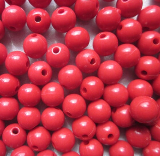 200x Red Acrylic Beads 6mm or 8mm