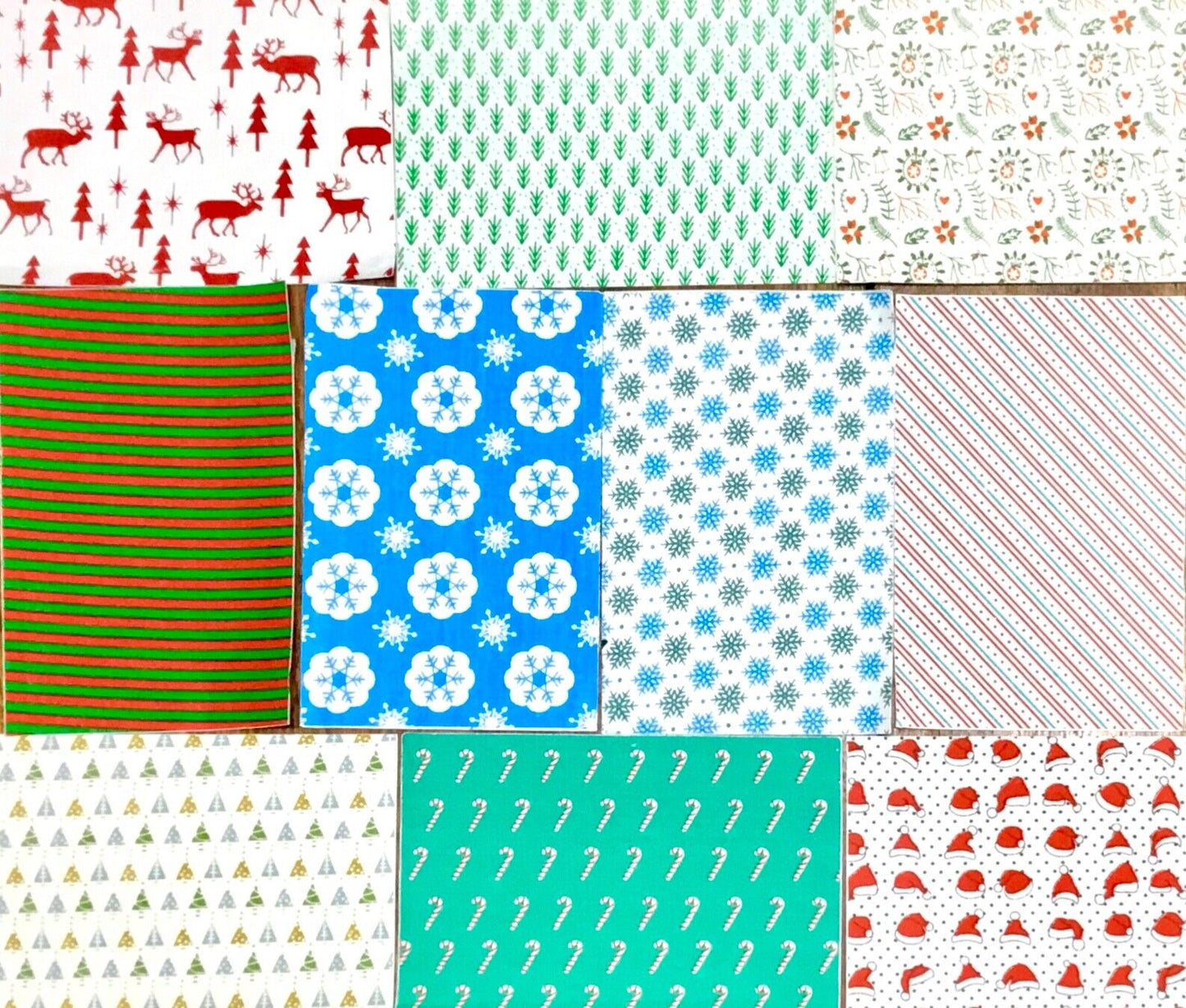 20 Sheets Christmas Theme A6 Size Self-adhesive Fabric Craft Stickers