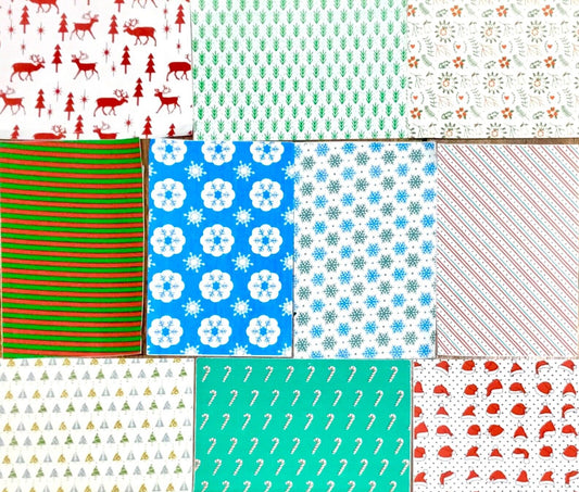 20 Sheets Christmas Theme A6 Size Self-adhesive Fabric Craft Stickers