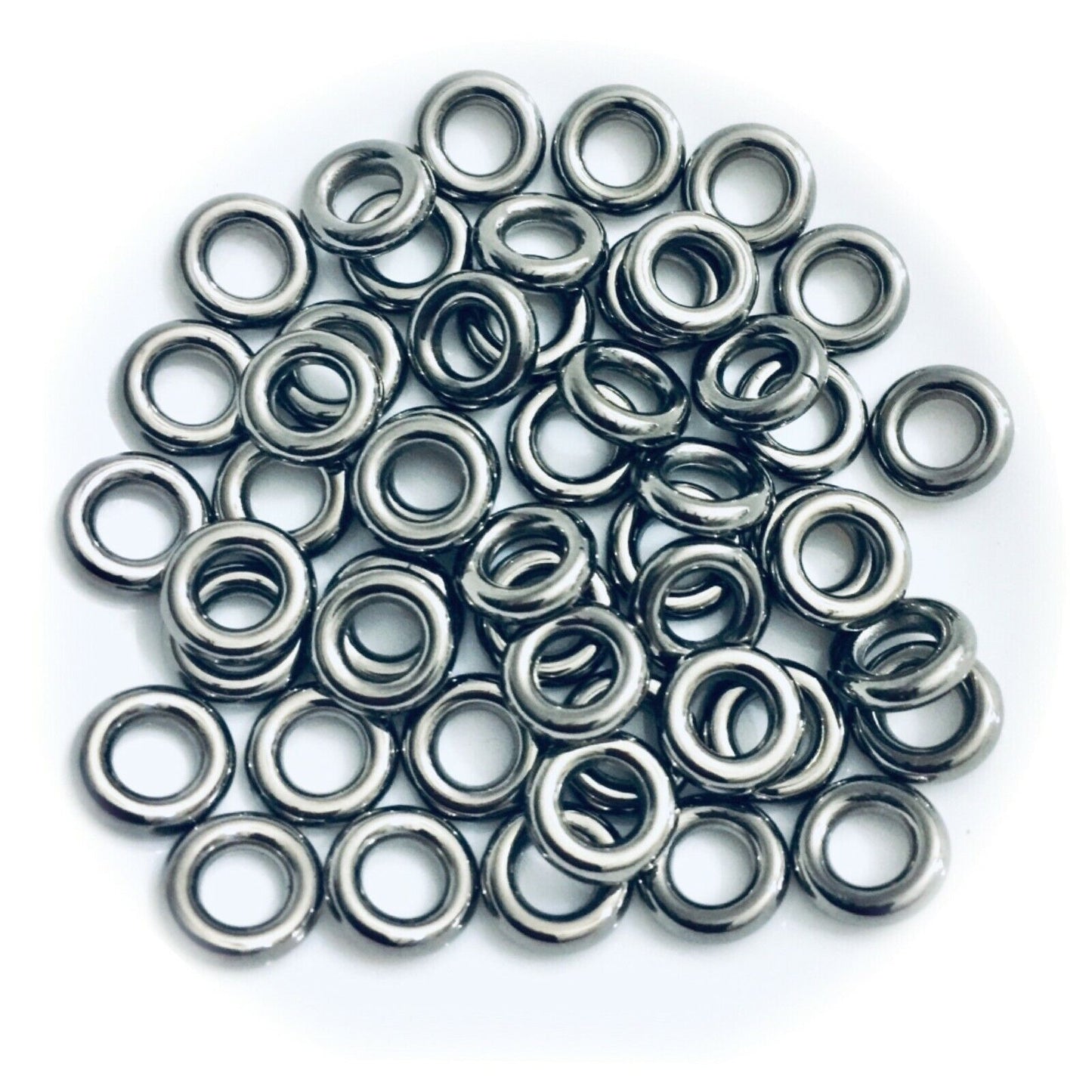 100x Gunmetal 12mmx3mm Ring Beads
