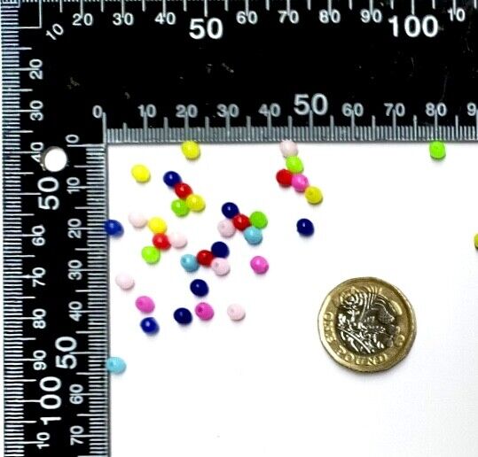 1000x Opaque Colour Small 4mm Chunky Acrylic Beads for Jewellery Craft Making