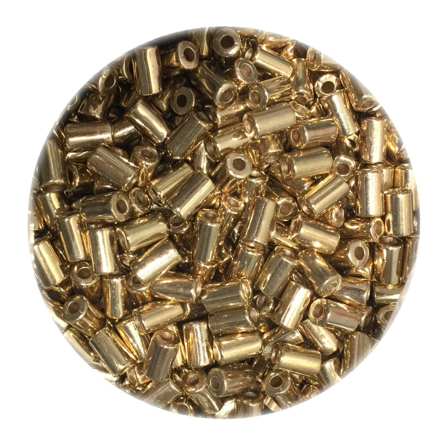 100x Golden 11mmx5mm Acrylic Tube Beads