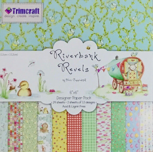 24x Sheets 12 Design Riverbank Revels Design Pad - 15cm x 15cm
