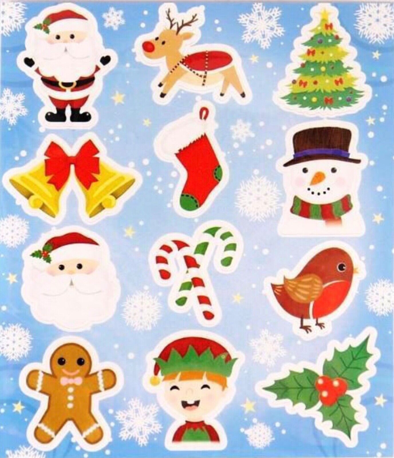 6x Sheets Henbrandt Santa and Elves Christmas Fun Craft Stickers