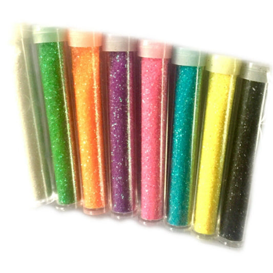 8x Multi Coloured Glitter Tubes