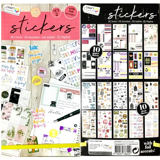 20 pages Craft Sensation Be Happy Die Cut Sticker Pad