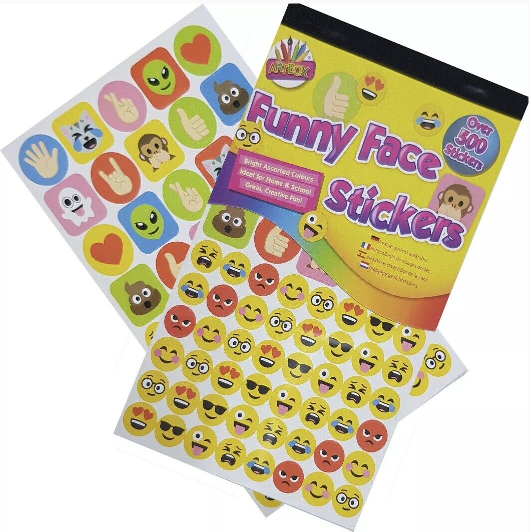 500x Funny Face Die Cut Stickers for