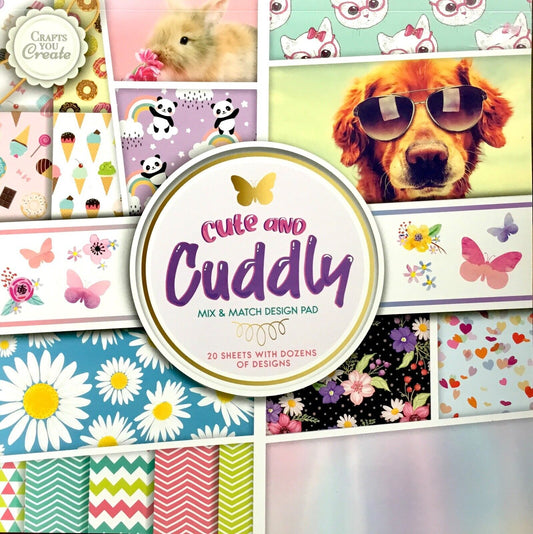 Cute and Cuddly Mix and Match 20 page Design Pad for Paper Craft - 30cm x 30cm