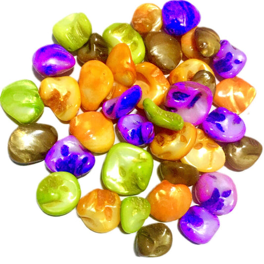 30x Mix Colour Mix Shapes Large Smooth Edges MOP Shell 12mm to 22mm Loose Beads